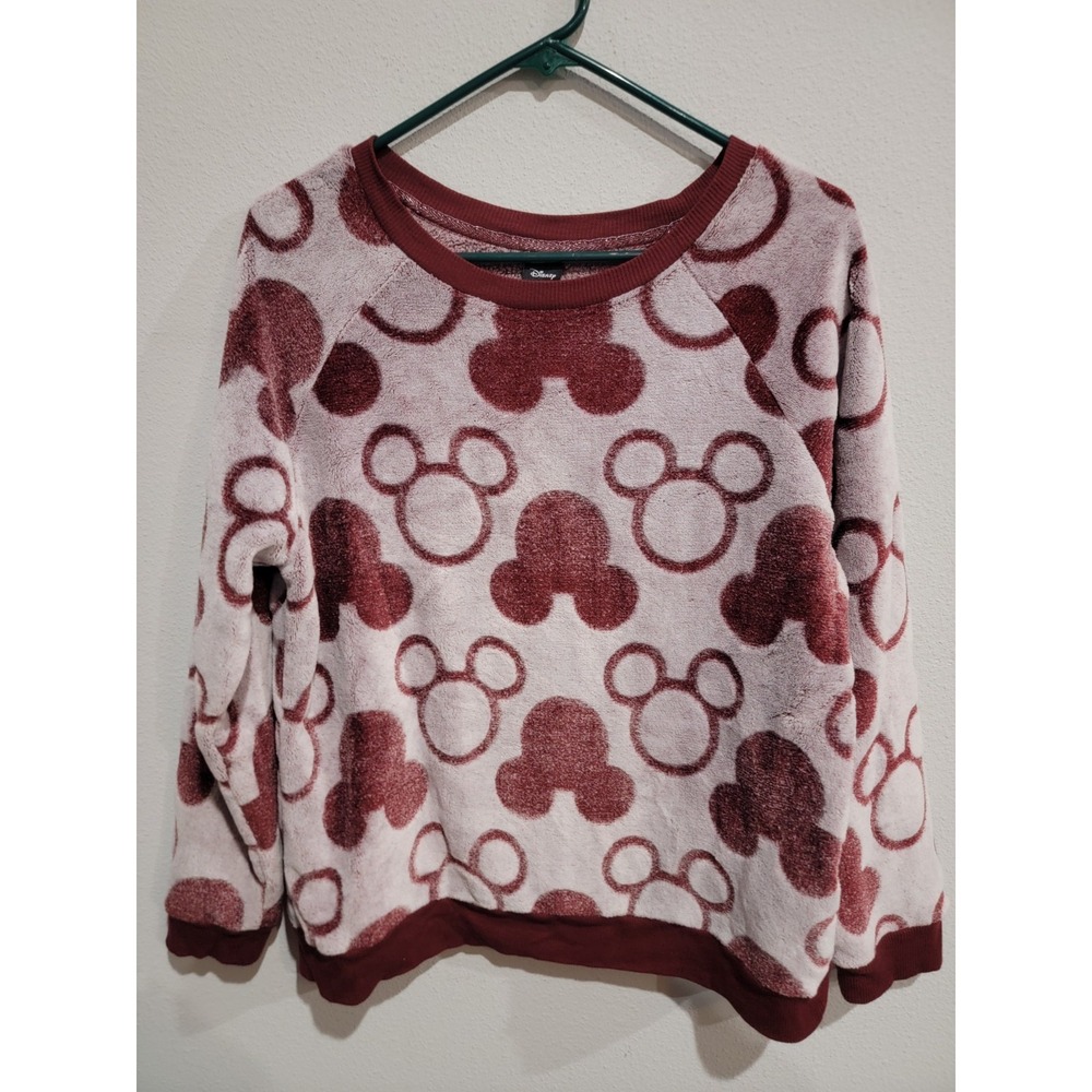 Mickey Mouse Disney Character Ladies'‎ Fleece 2-piece Pajama Set RED Large 12/14 - Picture 3 of 12